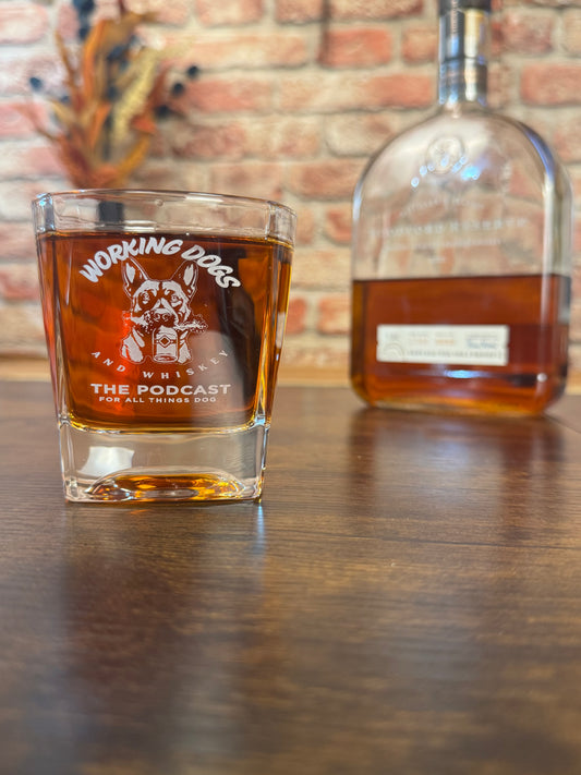 Working Dog and Whiskey Glasses